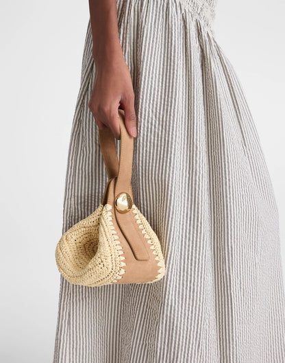 Madewell The Sculpted Metal Wristlet Bag Aged Cognac Multi