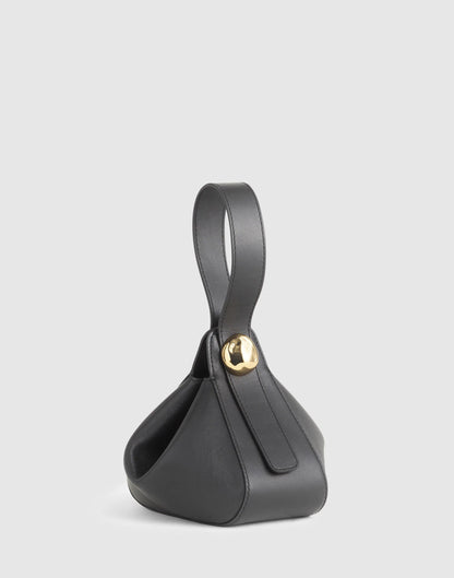 Madewell The Sculpted Metal Wristlet Bag True Black