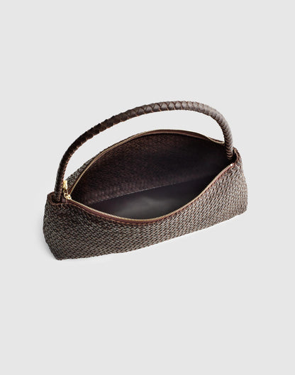 Madewell The Signature Woven Zip Top Shoulder Bag Coffee Bean