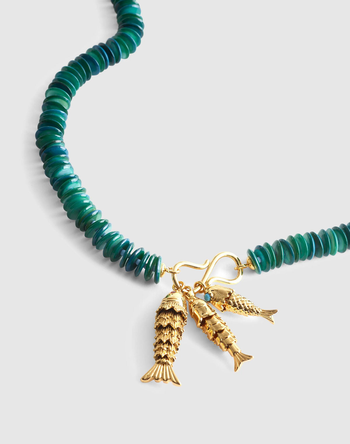 Madewell Madewell x Shopbop Beaded Fish Statement Necklace Deep Lagoon