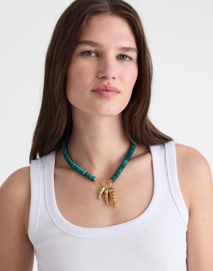 Madewell Madewell x Shopbop Beaded Fish Statement Necklace Deep Lagoon