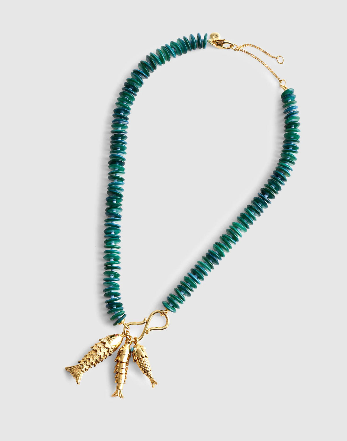 Madewell Madewell x Shopbop Beaded Fish Statement Necklace Deep Lagoon
