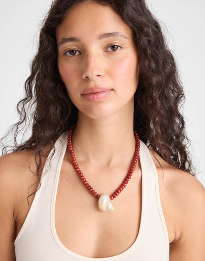 Madewell Shell Beaded Choker Necklace Antique Gold