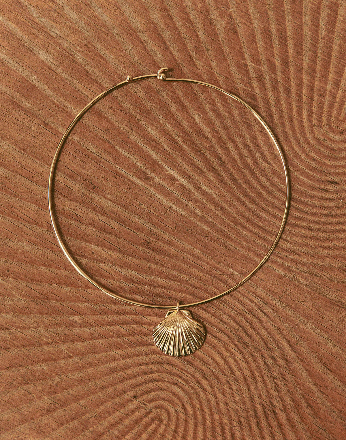 Madewell Shell Wire Choker Necklace Antique Gold