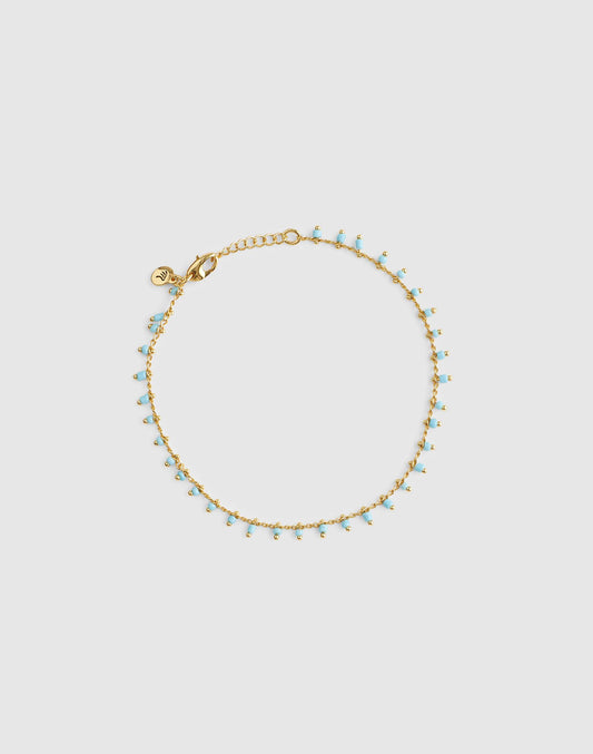 Madewell Enamel Chain Anklet Turquoise Multi
