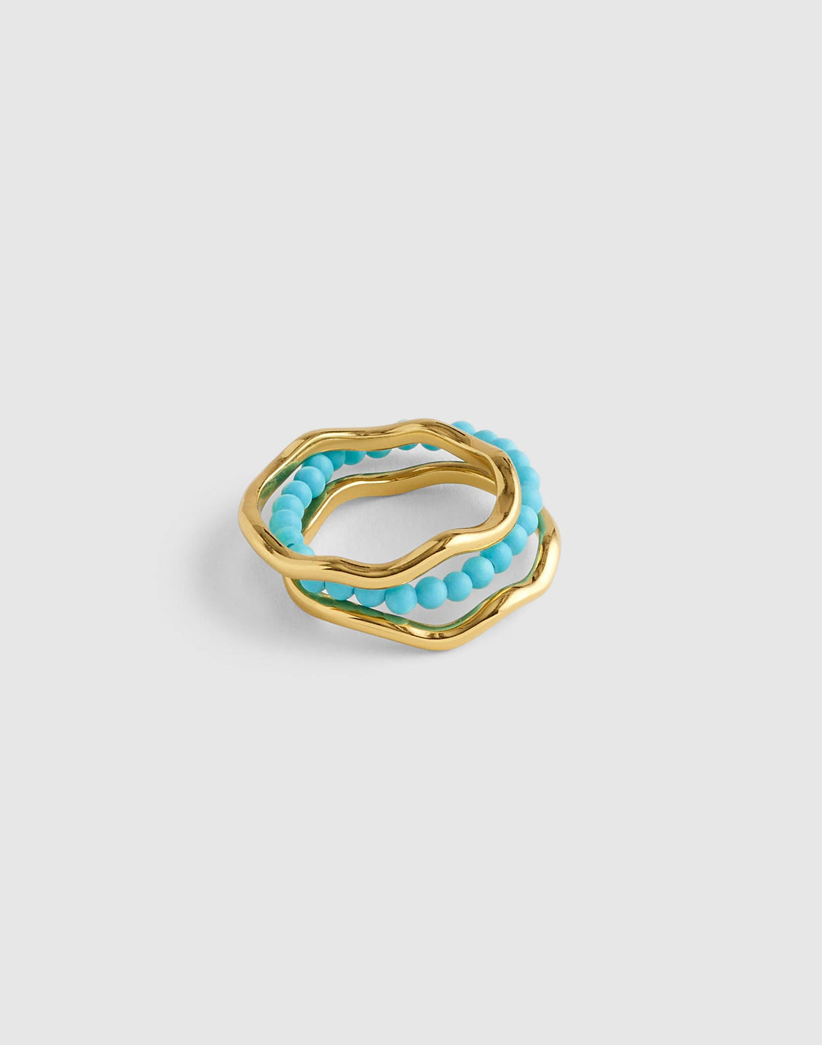 Madewell Semiprecious Wavy Stacking Ring Set Turquoise Multi