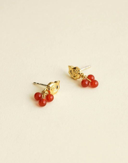 Madewell Demi-Fine Beaded Cluster Shell Stud Earrings 14k Gold