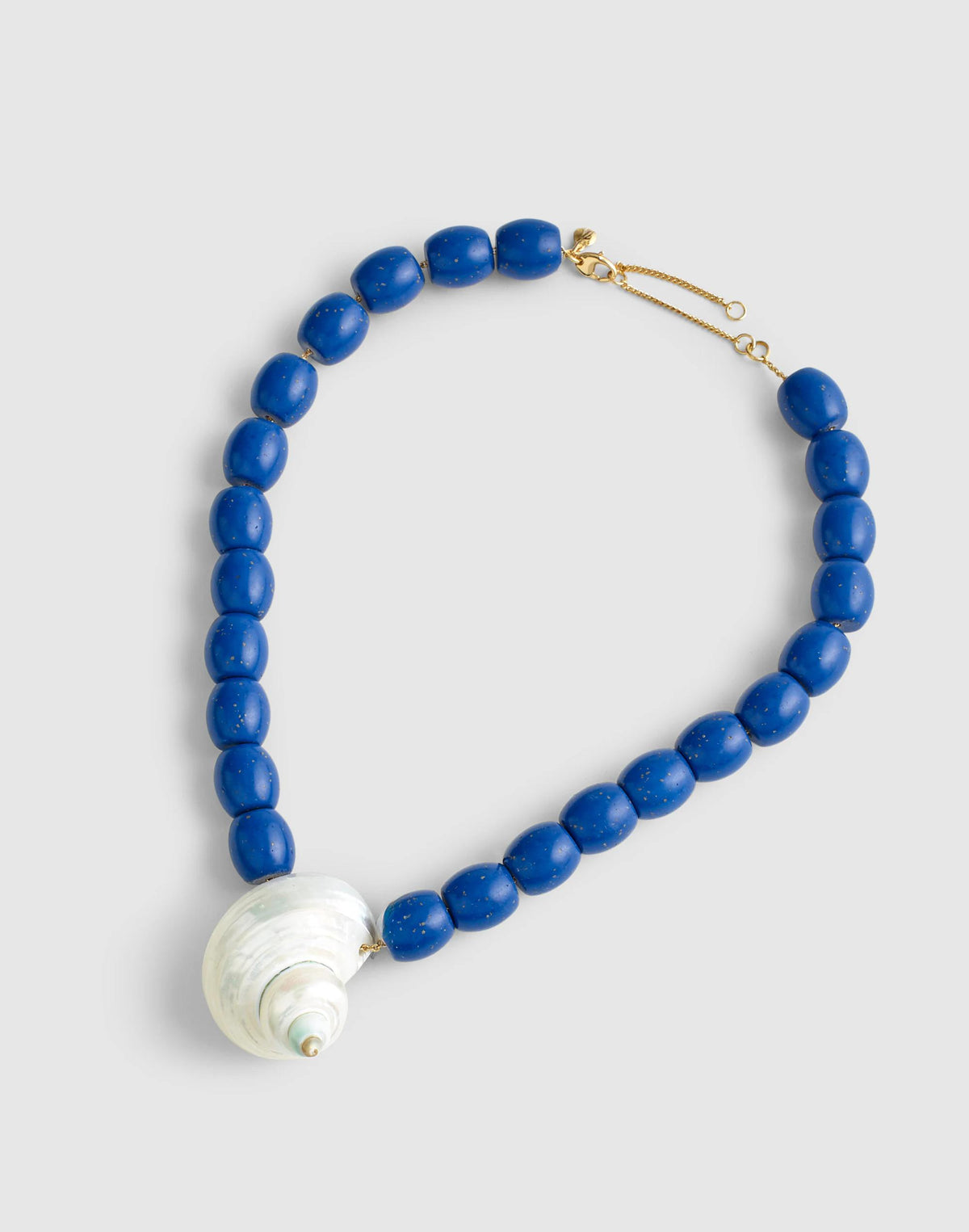 Madewell Shell Oversized Beaded Choker Necklace Lapis