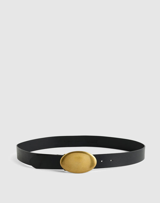 Madewell Oval Plaque-Buckle Belt True Black