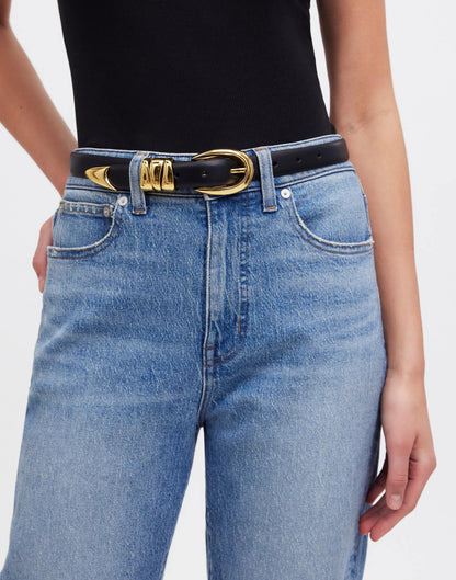 Madewell Triple Metal Keeper Belt True Black