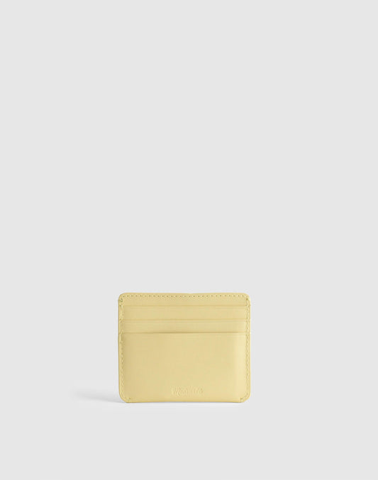 Madewell Curved Card Case in Leather Pale Pineapple