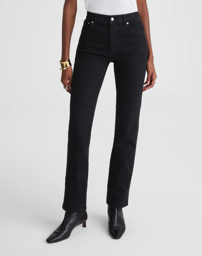 Madewell The Tall Longline Straight Jean Black Frost