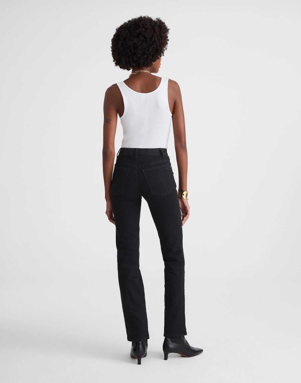 Madewell The Tall Longline Straight Jean Black Frost