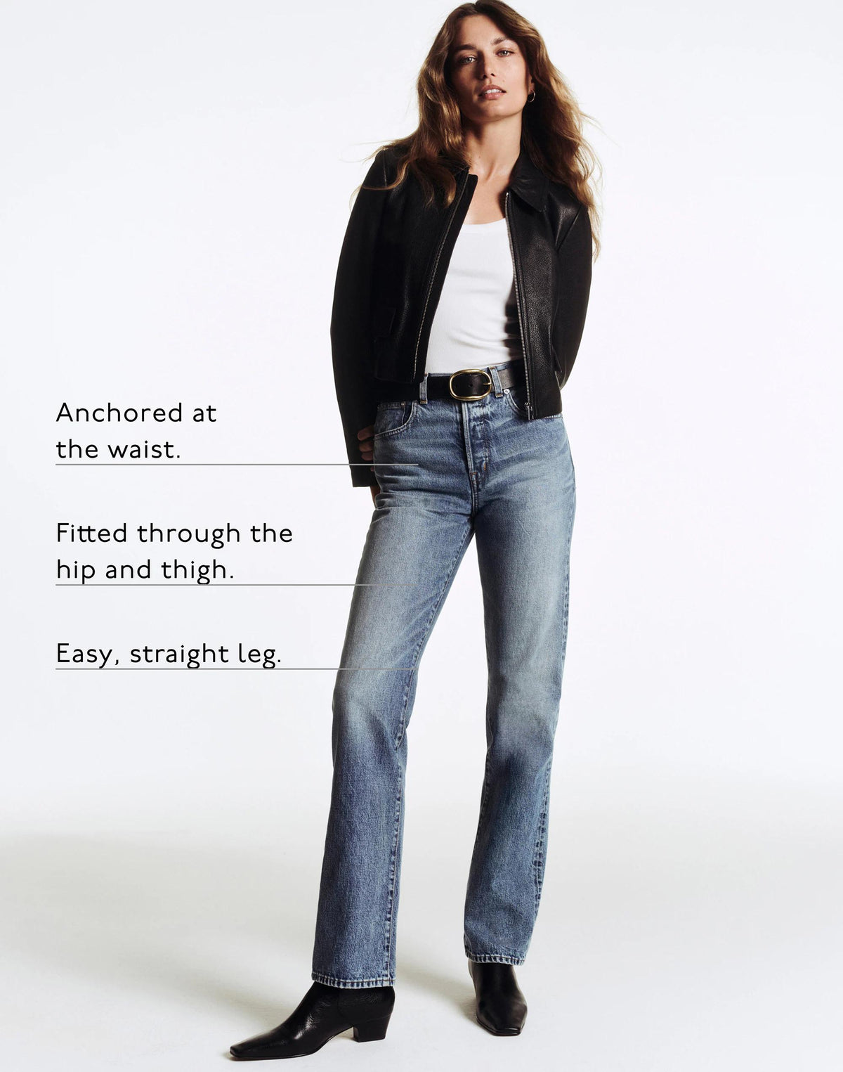 Madewell The Tall Longline Straight Jean Black Frost