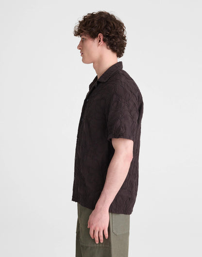 Madewell The Short-Sleeve Camp Shirt in Cotton Cool Obsidian
