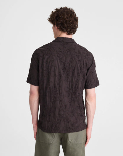 Madewell The Short-Sleeve Camp Shirt in Cotton Cool Obsidian