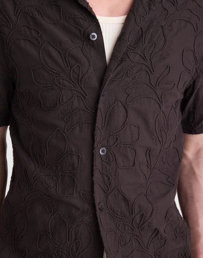 Madewell The Short-Sleeve Camp Shirt in Cotton Cool Obsidian