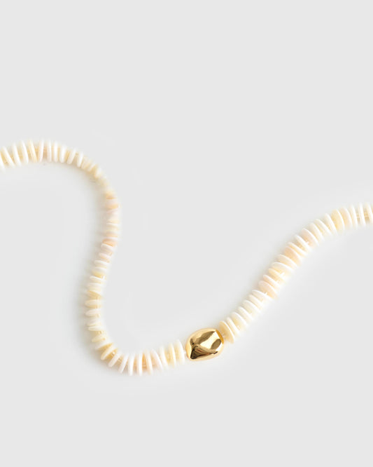 Madewell Sculptural Puka Shell Choker Necklace Vintage Ivory