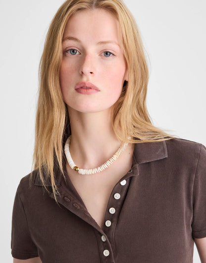 Madewell Sculptural Puka Shell Choker Necklace Vintage Ivory