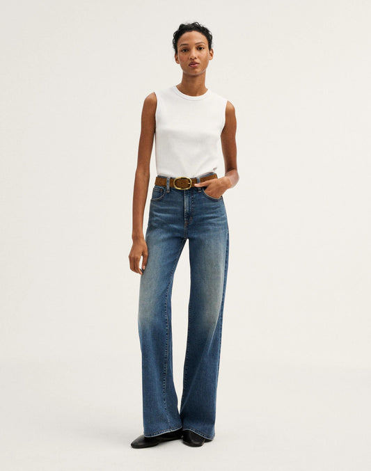 Madewell The Wide-Leg Jean in Super Stretch Denim Sunnyside Wash