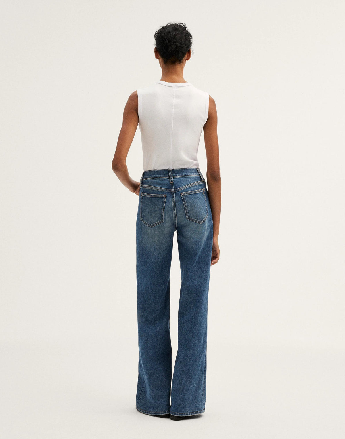Madewell The Wide-Leg Jean in Super Stretch Denim Sunnyside Wash