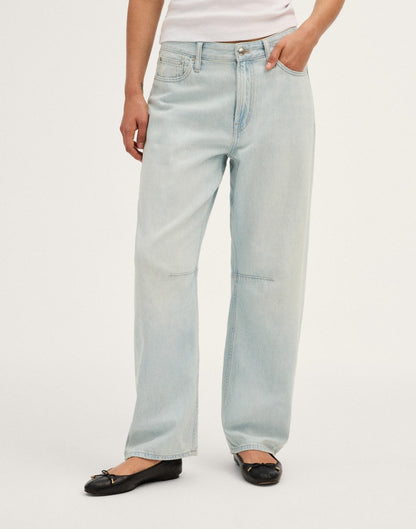 Madewell The Curvy Darted Barrel-Leg Jean in Airy Denim Laguna Wash