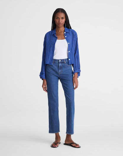 Madewell The Longline Straight Crop Jean Marina Blue