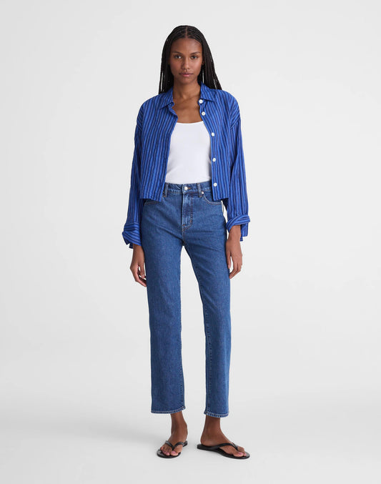 Madewell The Longline Straight Crop Jean Marina Blue