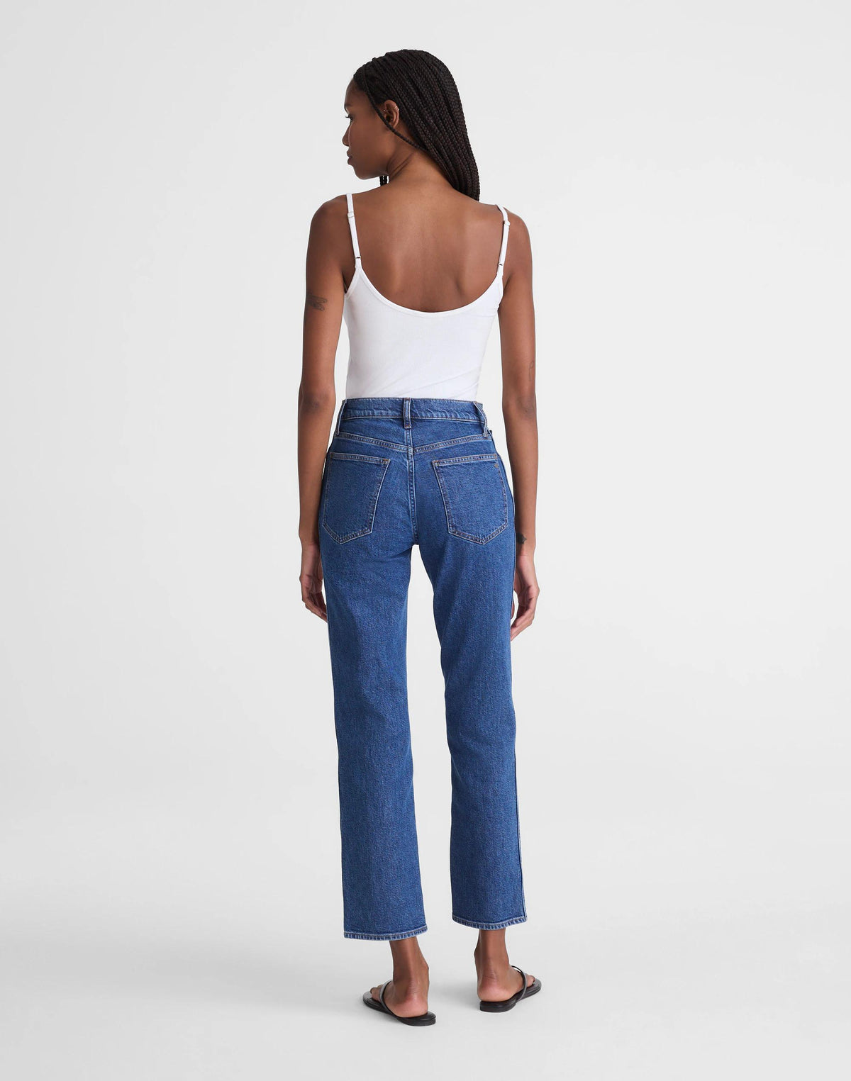 Madewell The Longline Straight Crop Jean Marina Blue