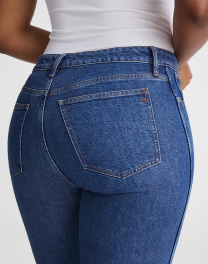 Madewell The Curvy Longline Straight Crop Jean in Marina Blue Wash Marina Blue