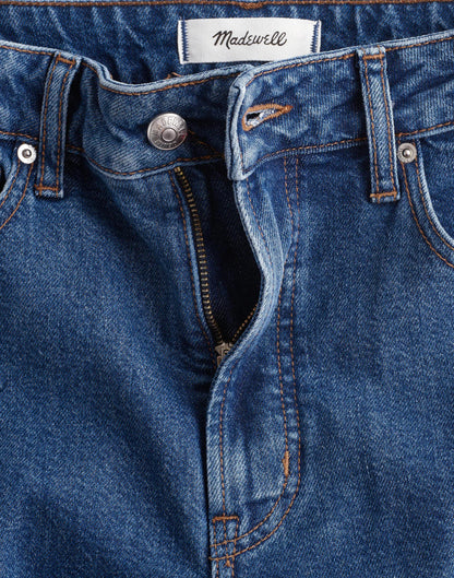 Madewell The Curvy Longline Straight Crop Jean in Marina Blue Wash Marina Blue
