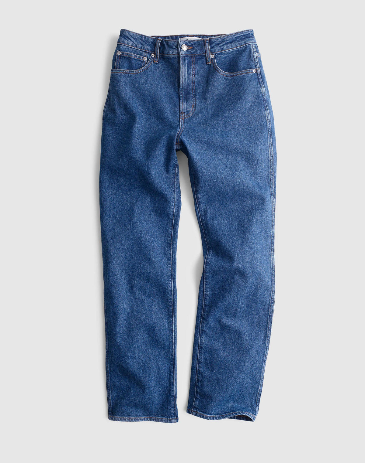 Madewell The Curvy Longline Straight Crop Jean in Marina Blue Wash Marina Blue