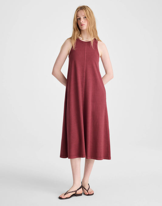 Madewell Seamed Tank Maxi Dress in Allday Jersey Dusty Merlot