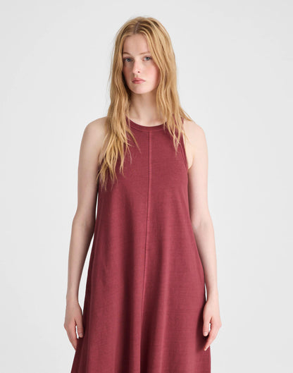 Madewell Seamed Tank Maxi Dress in Allday Jersey Dusty Merlot