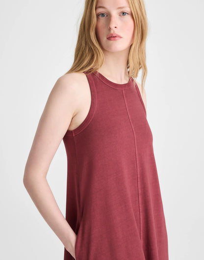 Madewell Seamed Tank Maxi Dress in Allday Jersey Dusty Merlot