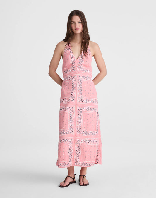Madewell Madewell x Shopbop Smocked Halter Midi Dress Coral Bloom