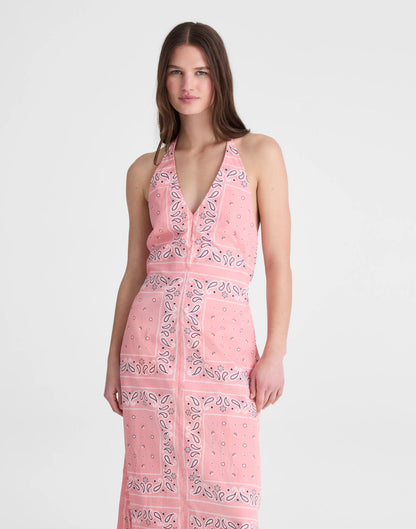 Madewell Madewell x Shopbop Smocked Halter Midi Dress Coral Bloom