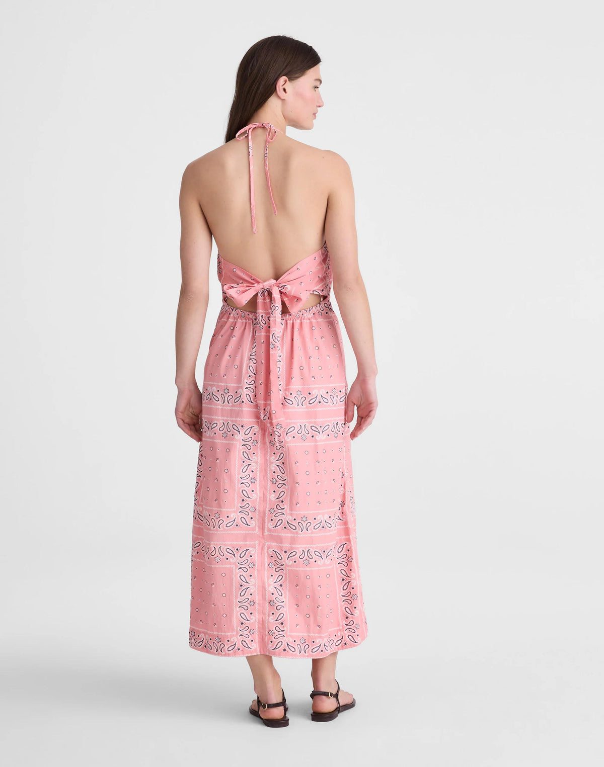 Madewell Madewell x Shopbop Smocked Halter Midi Dress Coral Bloom
