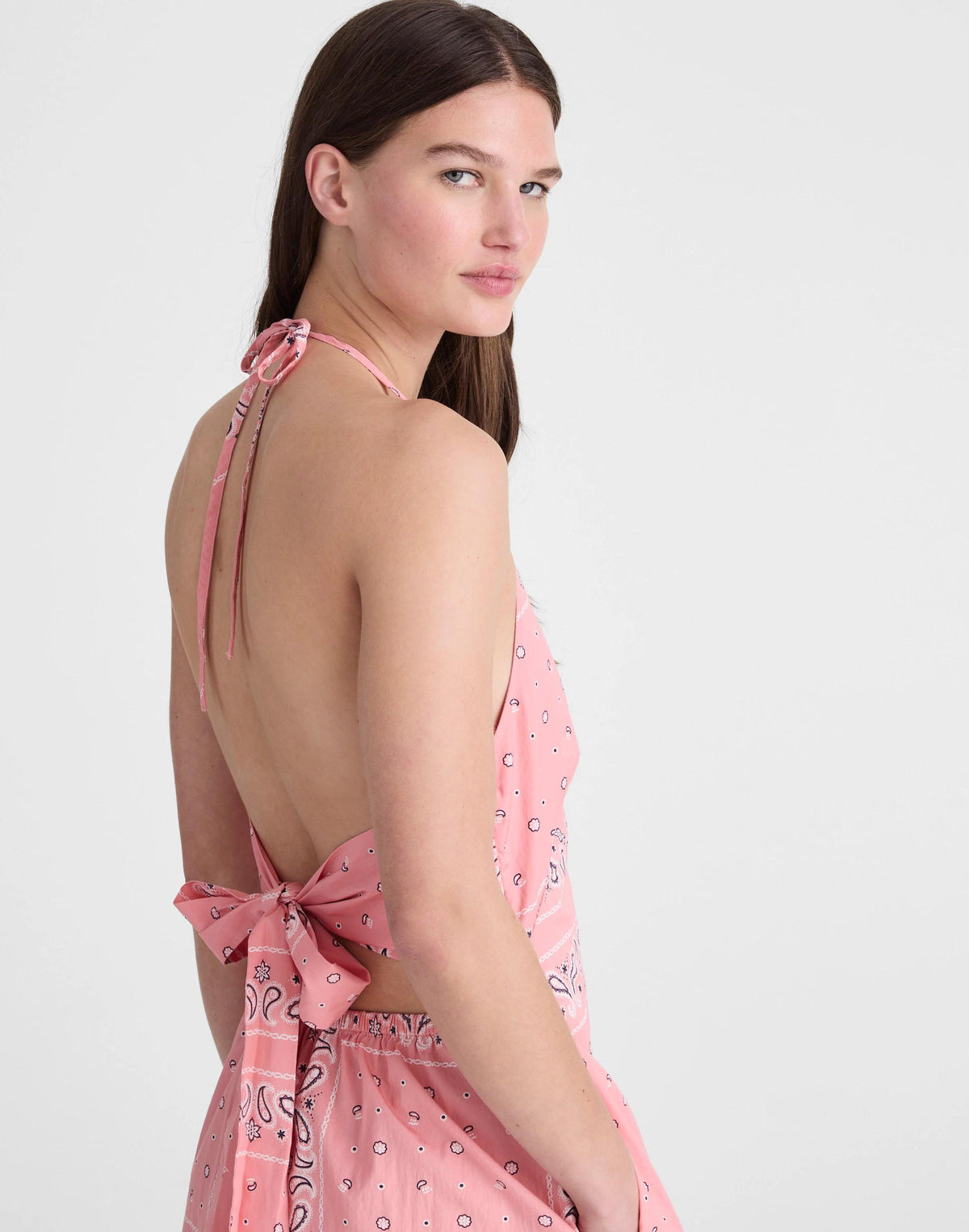 Madewell Madewell x Shopbop Smocked Halter Midi Dress Coral Bloom
