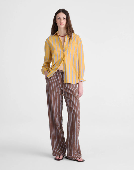Madewell Pull-On Pants Brown Peri Twin Stripe