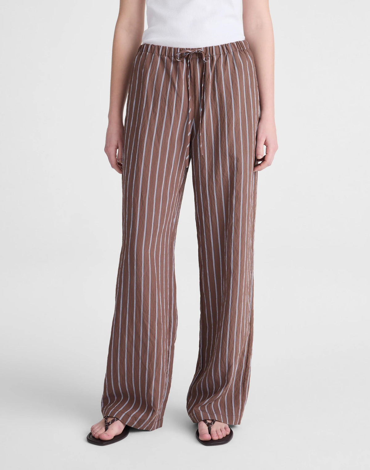 Madewell Pull-On Pants Brown Peri Twin Stripe