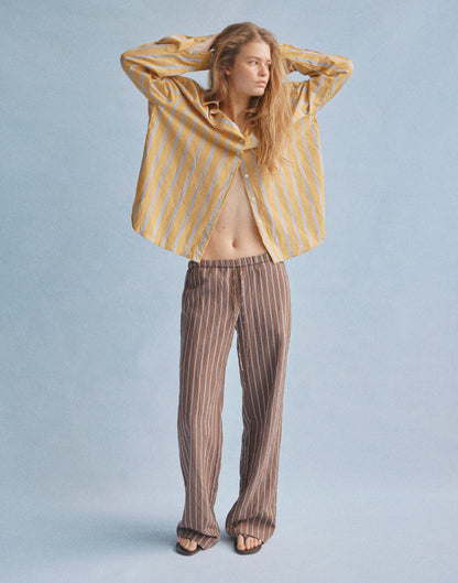 Madewell Pull-On Pants Brown Peri Twin Stripe
