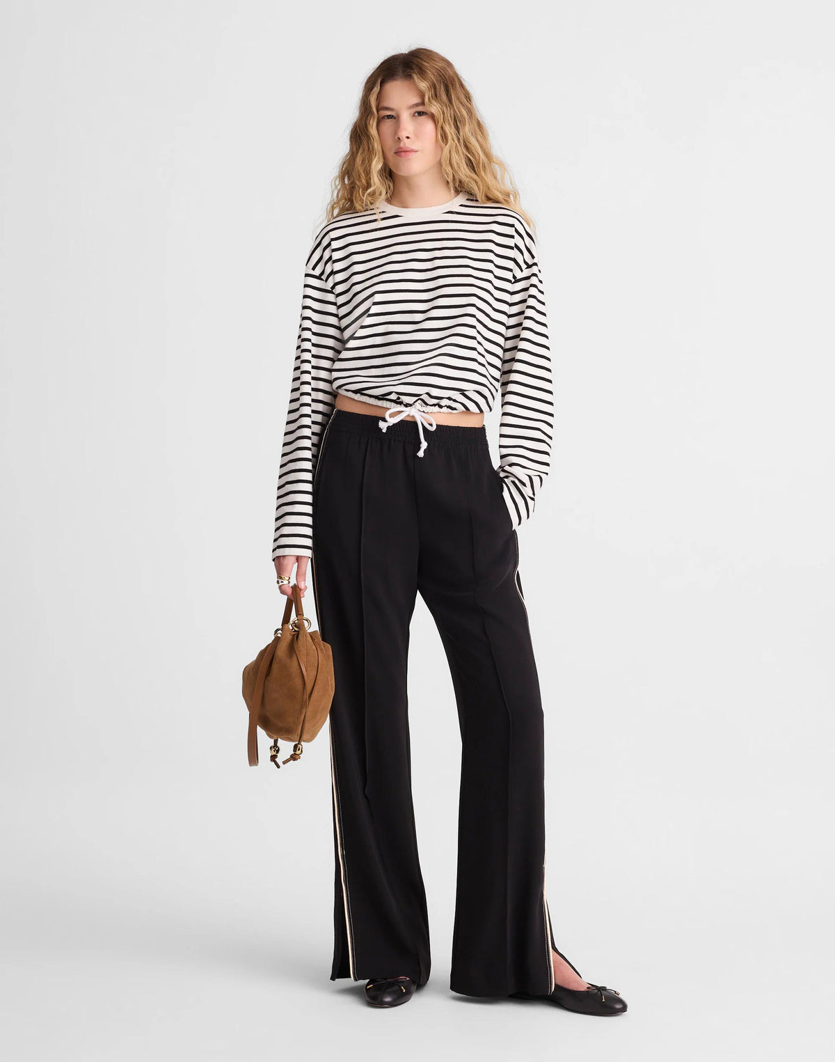 Madewell Pull-On Bootcut Track Pant Jet Black