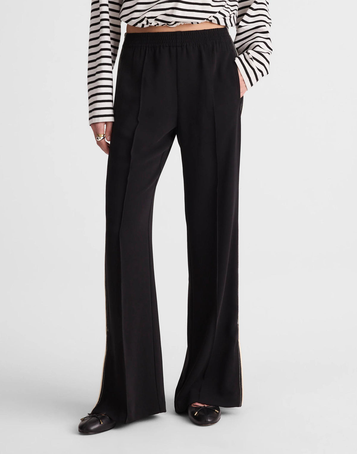 Madewell Pull-On Bootcut Track Pant Jet Black