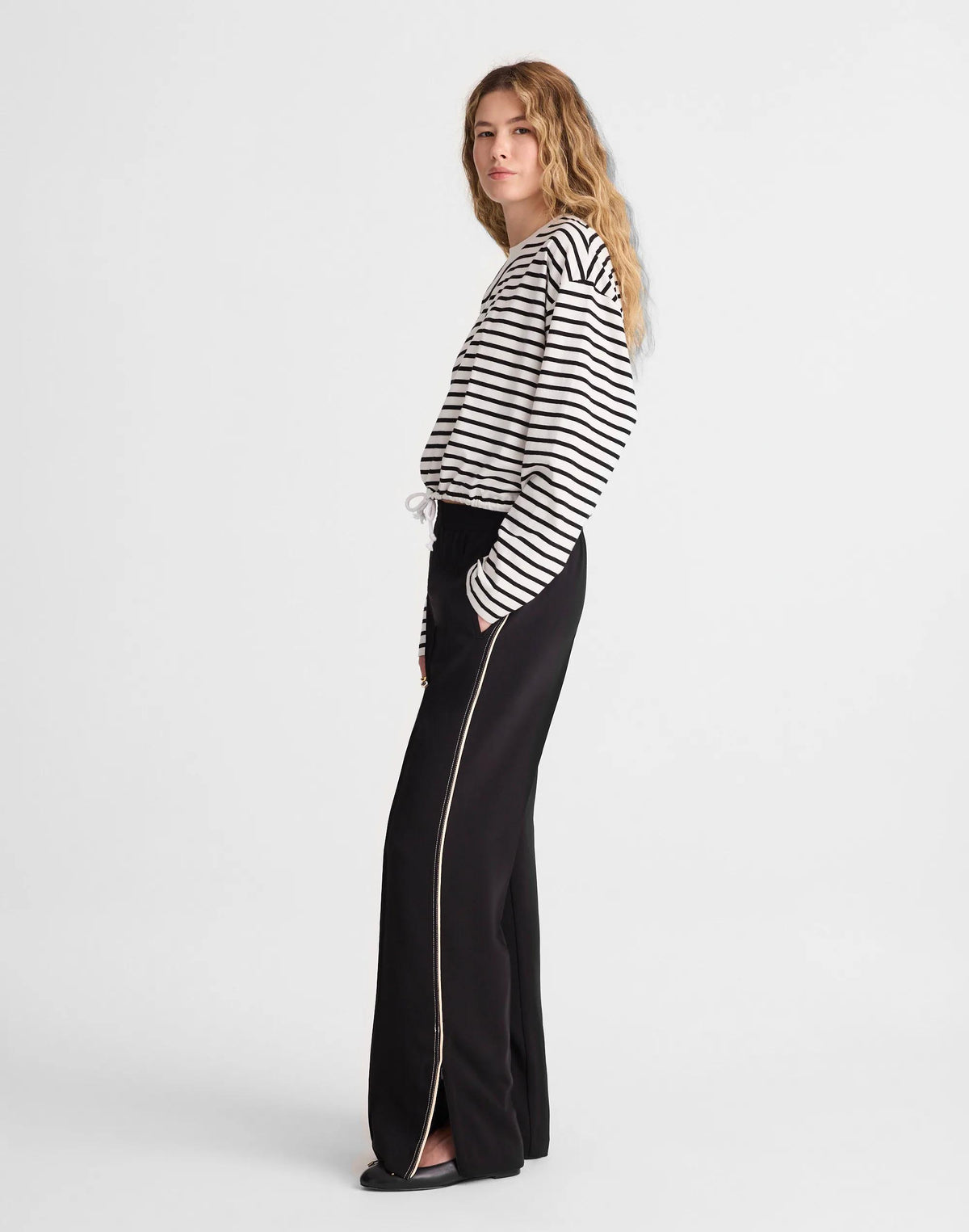 Madewell Pull-On Bootcut Track Pant Jet Black