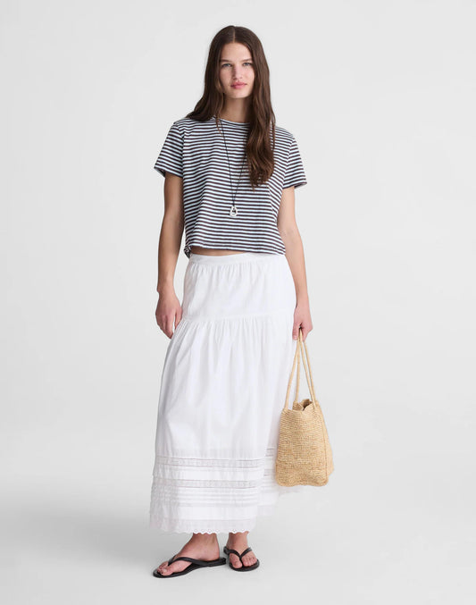 Madewell Pintucked Midi Skirt White
