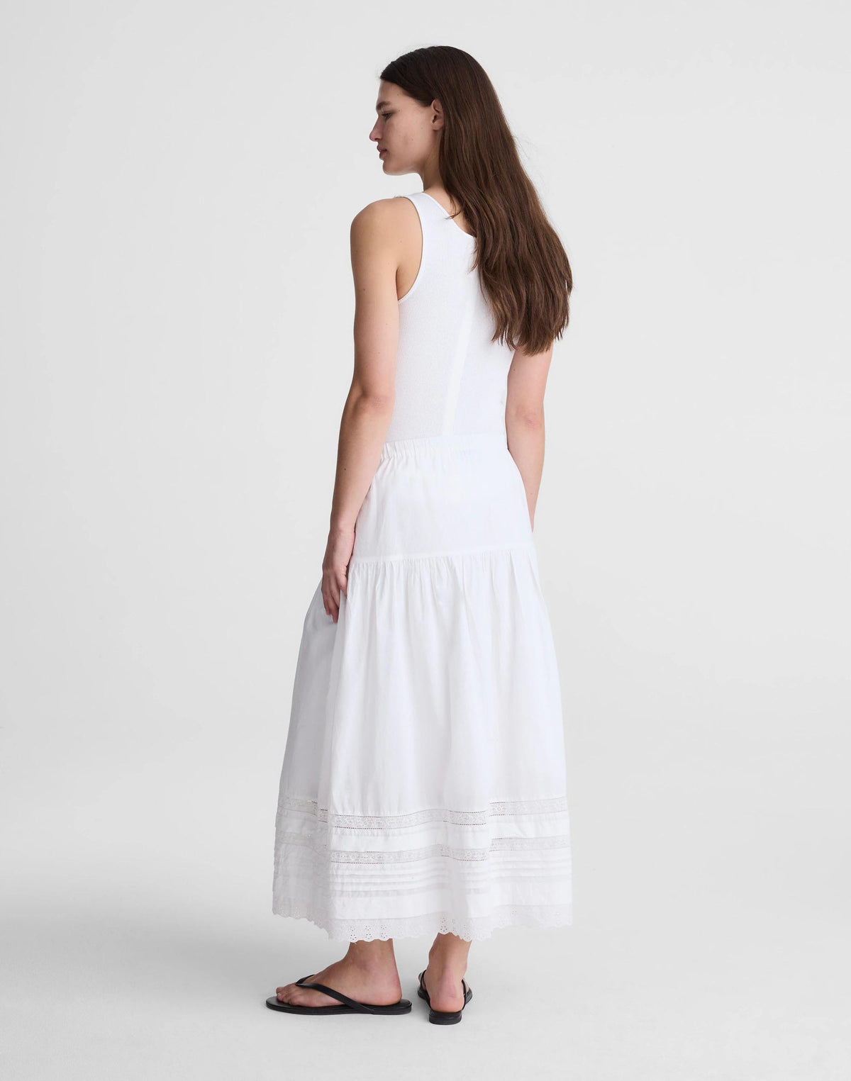 Madewell Pintucked Midi Skirt White