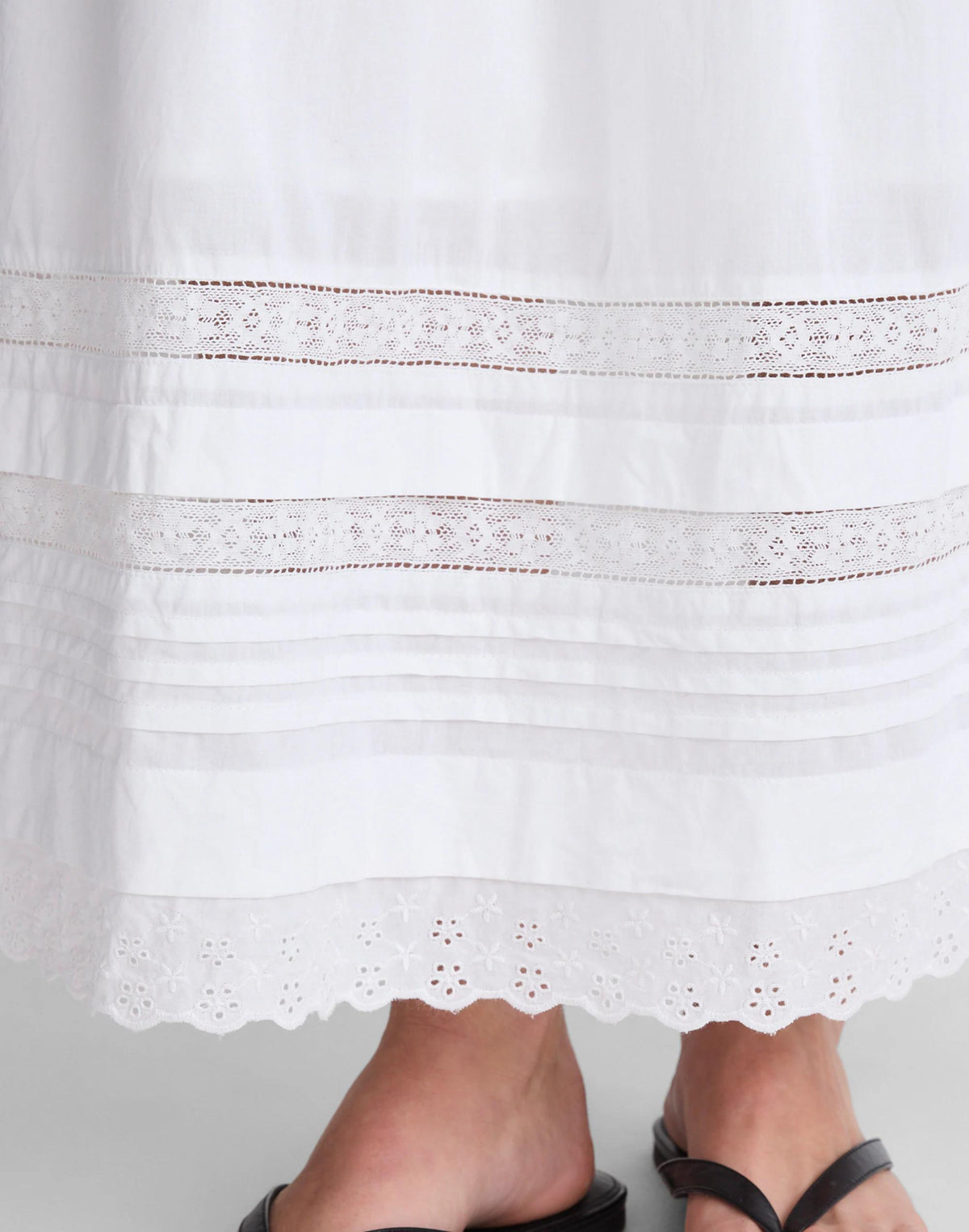 Madewell Pintucked Midi Skirt White