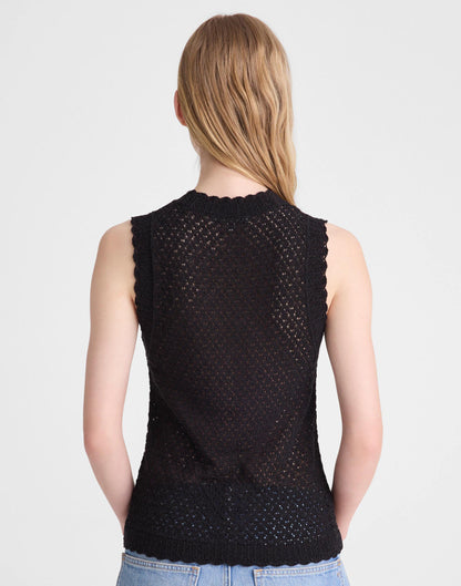Madewell Pointelle Sleeveless Top Black