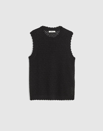 Madewell Pointelle Sleeveless Top Black